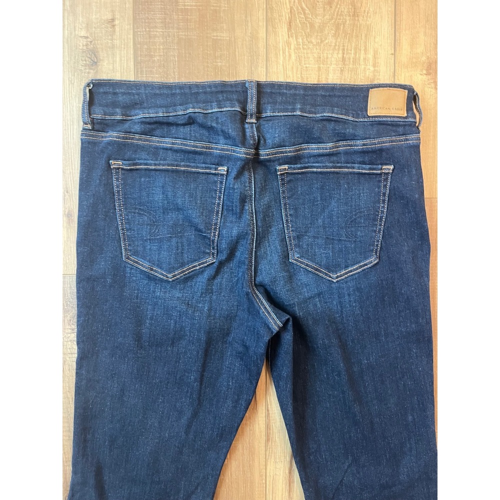 American Eagle Kick Boot Jeans Dark Wash Next Level Stretch Size 16 Short - Picture 4 of 7